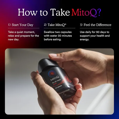 Vista 7 de MitoQ Pure Advanced Suplemento de Mitocondrias Superior Biodisponibilidad a CoQ10 Reduce los Daños de Radicales Libres para un Envejecimiento
