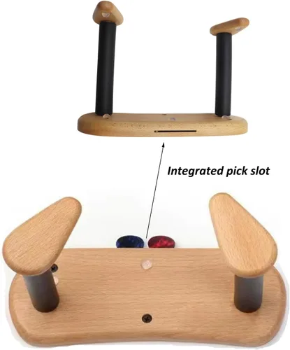 Vista 5 de Soporte de pared para guitarra con soporte para púas, colgadores de pared