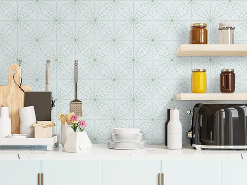 Vista 4 de GloryTik Papel tapiz autoadhesivo con rayas verdes, papel de contacto geométrico moderno, autoadhesivo, extraíble, para decoración del hogar