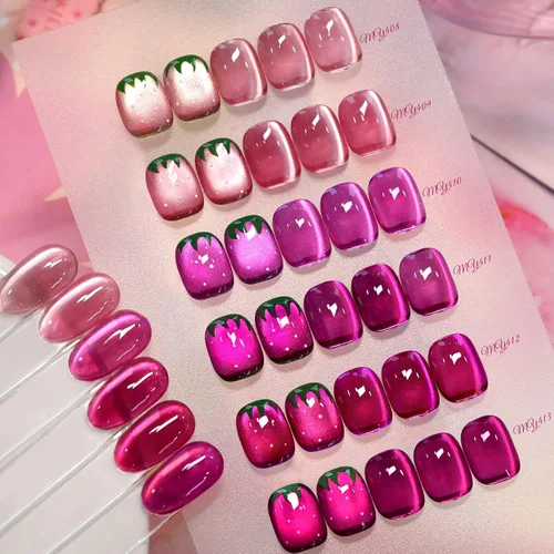 Vista 11 de Born Pretty - Esmalte de uñas de gel magnético 9D con purpurina reflectante, esmalte de gel holográfico de color gato magnético, juego de 7ml, 6