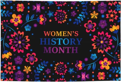 Vista 12 de Día de la Mujer Marzo es el Mes de la Historia de la Mujer Pancarta de 70 x 35 pulgadas Fondo de fotografía de fiesta de vacaciones