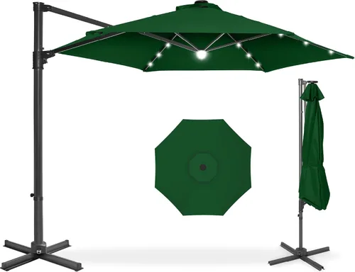 Vista 39 de Best Choice Products Sombrilla de Patio de Mercado Colgante Descentrada con LED Solar de 10 pies para Patio Trasero, Junto a la Piscina, Césped