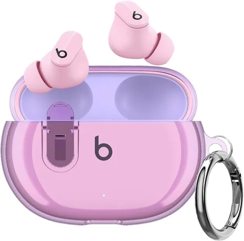 Vista 11 de Olytop para Beats Studio Buds/Buds + Funda Transparente con Cerradura 2021/2023, Funda Protectora de TPU Suave Transparente con Kit de Limpieza