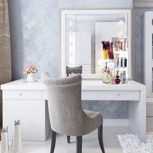 Vista 8 de COYAHO Organizador de maquillaje giratorio 360, encimera giratoria, estante de soporte para cosméticos, organizadores de maquillaje y almacenamiento