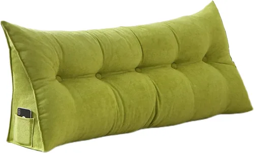 Vista 12 de Almohada de lectura extragrande para cabecero, almohada triangular de apoyo para la espalda, almohada extraíble de terciopelo para cabecero