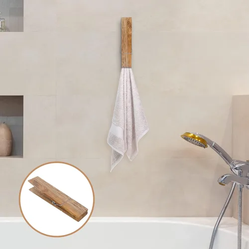 Vista 7 de Cabilock 2 ganchos de playa para toallas artesanales para colgar en la pared, colgador de pared con forma de pinza para la ropa, alfileres grandes