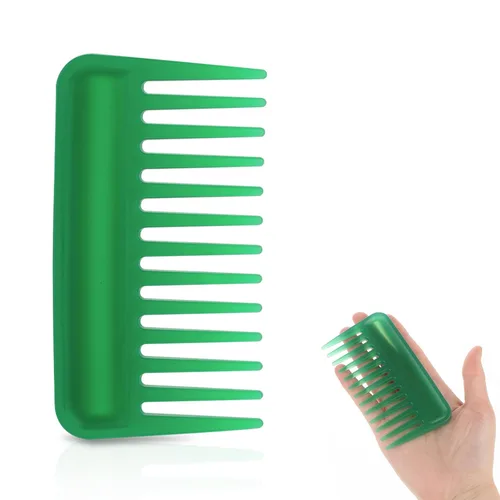 Vista 11 de Mini peine de dientes anchos, pequeño peine desenredante de viaje, peine de pelo rizado, peine portátil para ducha, peine húmedo para mujeres, peine