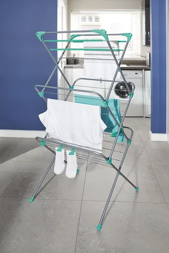 Vista 3 de Addis Secador de ropa plegable de lujo de 3 niveles Airer para el hogar Aqua