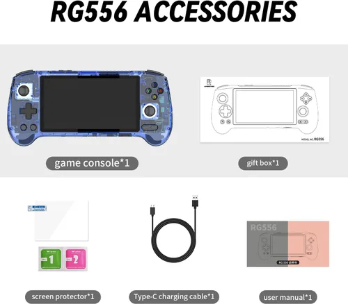 Vista 6 de RG556 Consola de Juegos Portátil Retro Android 13, rg 556 Consola de Juegos Portátil con Pantalla Táctil OLED de 5.48 pulgadas, RG556 Compatible