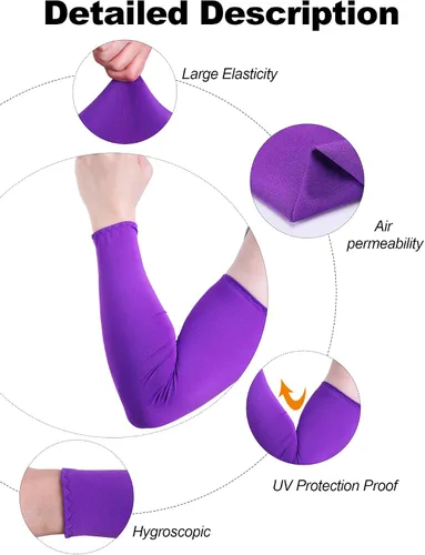 Vista 3 de Bememo 9 pares de mangas de protección UV, mangas de enfriamiento largas para brazos para hombres y mujeres