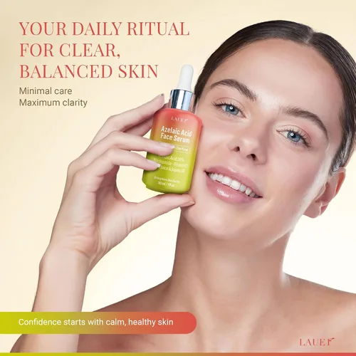 Vista 8 de Suero facial de ácido azelaico 10% para mujeres – Suero facial iluminador y aclarante con niacinamida, vitamina C, ácido hialurónico y aceite