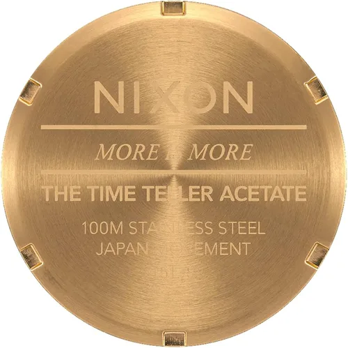 Vista 4 de NIXON Time Teller - Reloj analógico de moda de acetato resistente al agua para mujer (esfera de reloj de 1.457in, correa de acetato de 0.787in)