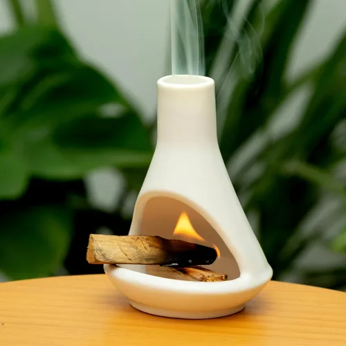 Vista 16 de MOUGIGI Porta Incienso Artesanal de Palo Santo - Quemador de Incienso Cerámico - Tamaño Compacto para Espacio de Meditación - Quema Palo Santo