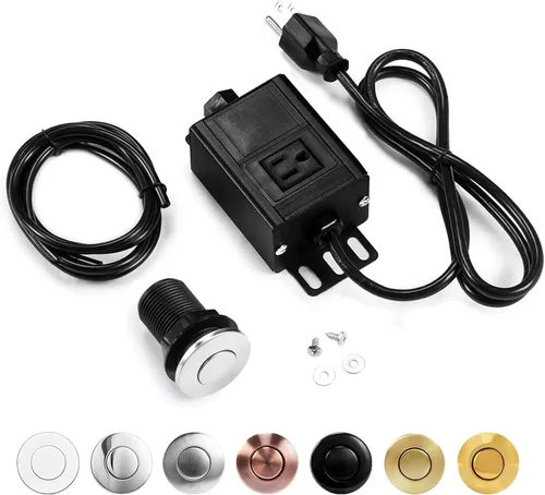 Vista 10 de CLEESINK - Kit de interruptor de aire para la parte superior del fregadero para eliminación de basura (2.5 pulgadas, negro)