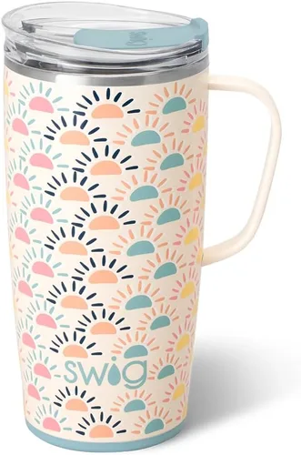 Vista 10 de Swig Life Taza de Viaje de 18 oz, Vaso Aislante con Asa y Tapa, Taza de Café de Viaje, Compatible con Portavasos, Acero Inoxidable, Vaso de 18 oz