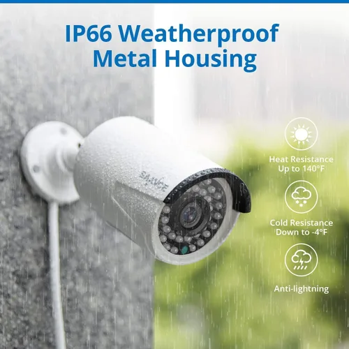 Vista 5 de SANNCE Cámara de seguridad IP PoE de 5MP para PoE NVR, 2 cámaras resistentes a la intemperie para exteriores con LED IR inteligentes, visión