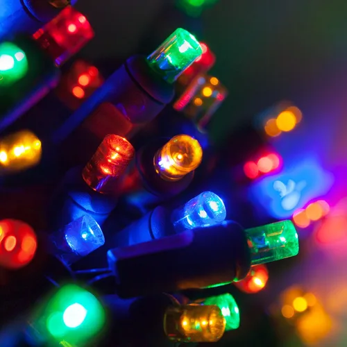 Vista 18 de Wintergreen Lighting 50 bombillas LED de Navidad de luz blanca cálida, 5,2 m de cable verde para interiores y exteriores, grado comercial, mini