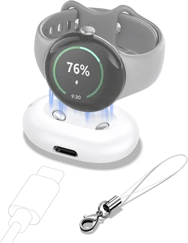 Vista 8 de Adaptador de cargador USB-C para Google Pixel Watch 5/4, base de carga magnética de carga rápida para Google Pixel Watch 5/4 (1.614 in y 1.772 in)