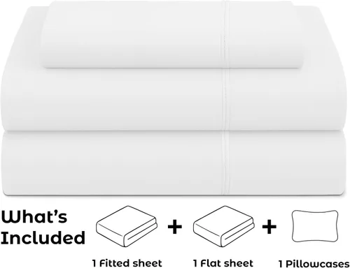 Vista 131 de Pure Bedding Juego de Sábanas Twin - Sábanas de Cama de Microfibra Ultra-Suave 1800 - Doble Cepillado - Bolsillos Profundos - Ajuste Fácil - Extra