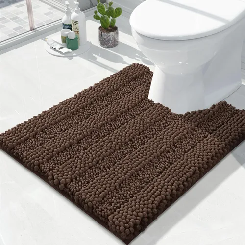 Vista 111 de Yimobra Tapetes de baño lavables, de chenilla súper suave y absorbente, para suelo y alfombra, de secado rápido, antideslizante, para bañera y Beige