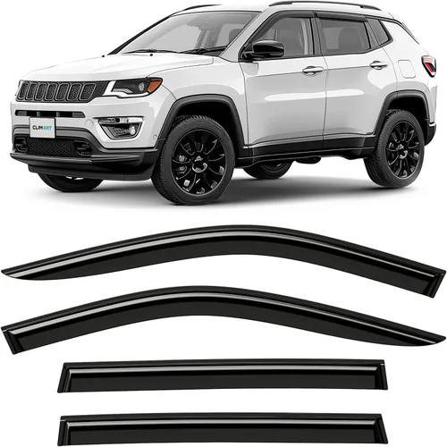 Vista 16 de CLIM ART - Protectores de lluvia increíblemente duraderos para Jeep Cherokee 2014-2023, deflectores de ventana originales con cinta adhesiva