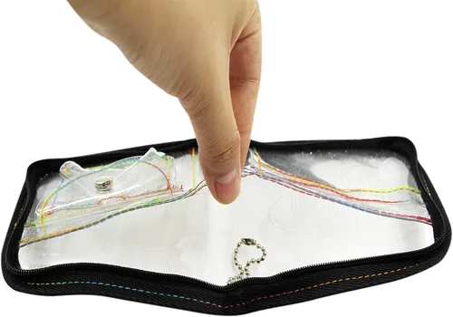 Vista 6 de Cartera plegable para mujeres y niñas con correa desmontable para el cuello para tarjetas de fotos