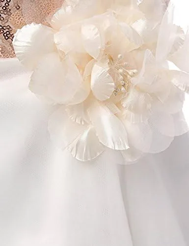 Vista 3 de Sarahbridal Vestido de princesa de fiesta de flores para niñas pequeñas FG001