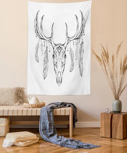 Vista 4 de Ambesonne Tapiz hippie, abrazo de hongos de ensueño y árbol de la vida místico y mandal verde, decoración de tela para colgar en la pared