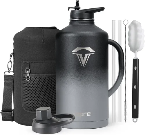 Vista 24 de Topre Botella de agua aislada de 32 onzas, botella de agua al vacío de acero inoxidable, sin BPA y a prueba de fugas - con asa de paracord, correa