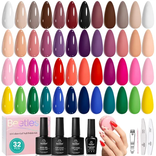 Vista 11 de Beetles - Kit de esmalte de uñas de gel con luz UV, 80 unidades, 55 colores 0 - Encantamiento