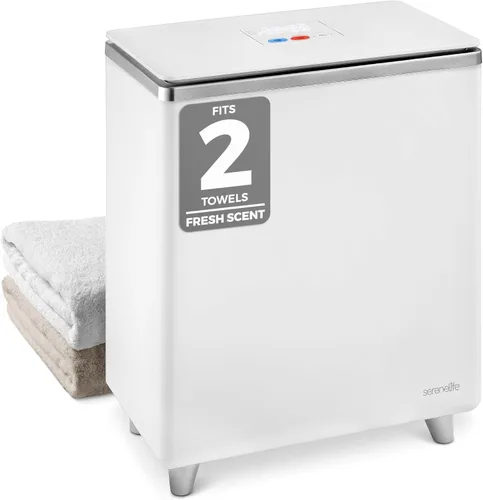 Vista 8 de SereneLife - Calentador de toallas rectangular, cubo con capacidad grande, calentador de toallas y mantas de un solo toque con tapa aislada, para 2