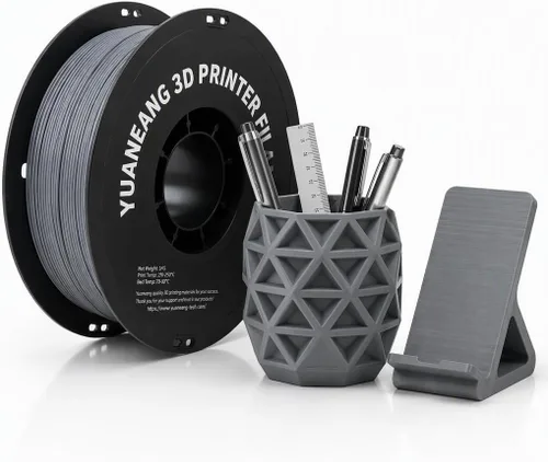 Vista 8 de Filamento PETG para impresora 3D, precisión dimensional +/- 0.001 in, carrete de 2.2 libras, 0.069 in, plateado 2.2 lbs plata