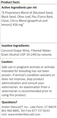 Vista 7 de AMBER NATURALZ - TOSSA K - Corteza de perrera - para Dogz - 1 onza Maintains normal lung & respiratory function. Promotes a healthy canine immune