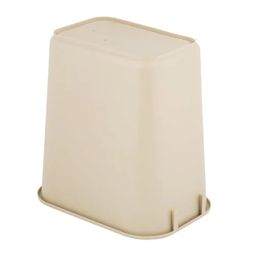 Vista 4 de Cubo de basura rectangular beige de 10 galones para restaurante, papelera comercial, papelera de plástico para oficina, cubo de basura para baño