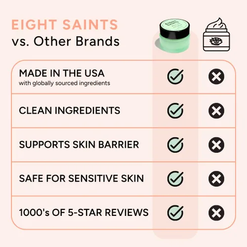 Vista 5 de Eight Saints Skin Care All In Crema de ojos, natural y orgánica antienvejecimiento para reducir la hinchazón, arrugas y bolsas debajo de los ojos