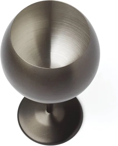 Vista 2 de Cambridge Silversmiths - Juego de 4 copas de vino de una sola pared con forma de globo negro cepillado de 12 onzas