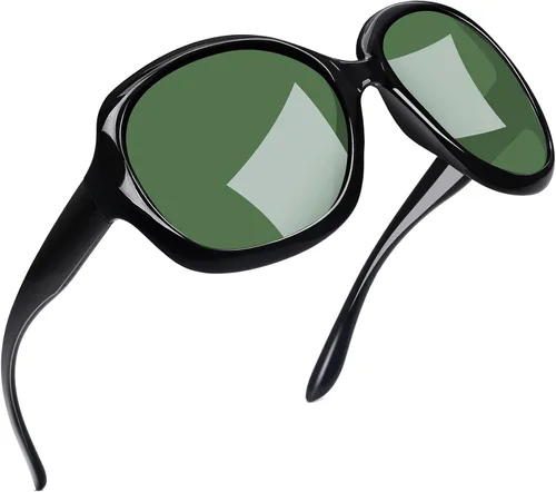 Vista 39 de Joopin - Gafas de sol polarizadas grandes y modernas para mujer, lentes de sol de conducción, UV protectoras, grandes B01-negro/Negro