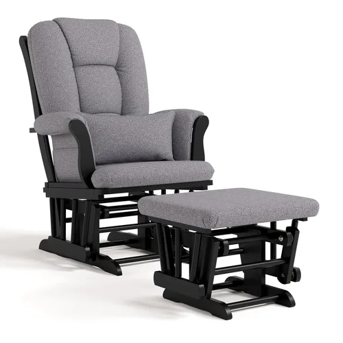 Vista 17 de Storkcraft Tuscany - Mecedora y Otomana Personalizada con Almohada Lumbar Gratis (Remolino Blanco/Rosa Rubor) – Silla Mecedora de Lactancia Cómoda