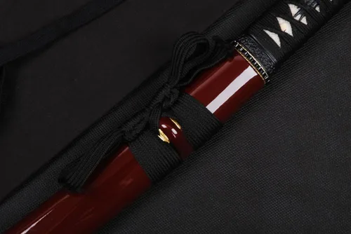 Vista 6 de Katana corta de espiga completa de acero al carbono Samurai japonés Tanto de acero al carbono