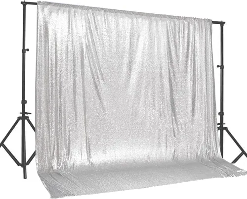 Vista 18 de PartyDelight Cortinas de Fondo de Lentejuelas 2 Paneles Negro 5 Pies x 10 Pies Telón de Fondo para Fotografía Cortina de Boda Eventos Especiales