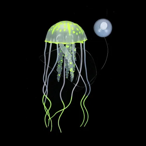 Vista 7 de 6 piezas de medusas artificiales para acuario, decoración de medusas brillantes, silicona suave