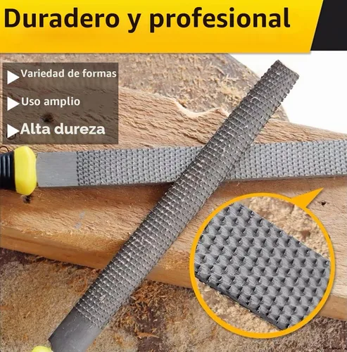 Vista 4 de AihuiWood - Juego de 3 limas de madera para carpintería, redondas, semicirculares, planas, de acero al carbono de alta calidad para carpintería