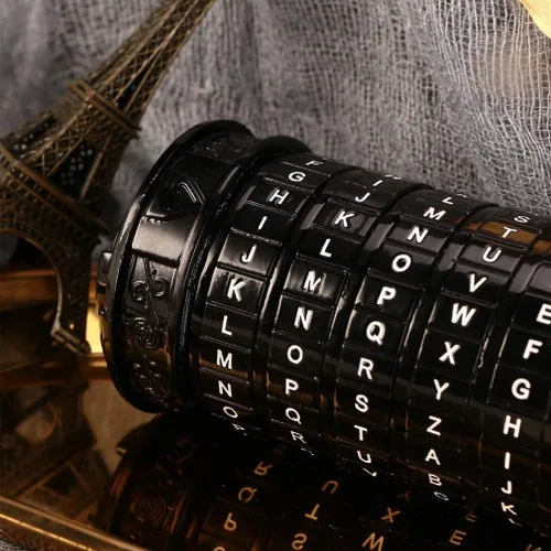 Vista 4 de Cryptex Da Vinci Code Mini Cryptex Lock - Cajas de rompecabezas con compartimentos ocultos, aniversario, día de San Valentín, regalos románticos