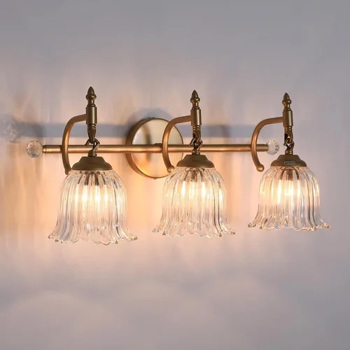 Vista 13 de CVKASH Accesorios de Lámpara de Tocador de Baño de 3 Luces Sobre Espejo, Lámpara de Tocador Moderna Negra con Pantalla de Vidrio, Aplique de Pared