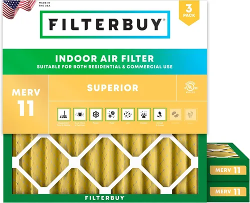 Vista 16 de Filterbuy Filtro de aire MERV 11 de 8 x 14 x 1 pulgadas para defensa de mascotas y alergias (paquete de 3), filtros electrostáticos plisados