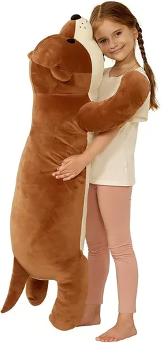 Vista 11 de Tezituor Lindo animal de peluche de vaca de las tierras altas de 43 pulgadas, almohada de felpa de vaca larga suave para niños y adultos, juguete