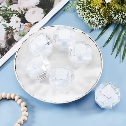Vista 5 de CHGCRAFT 40 cajas de plástico transparente blanco para anillos, cajas de almacenamiento de joyas con espuma para almacenar anillos, joyas, aretes