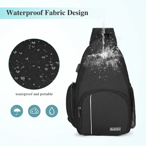 Vista 6 de BAIGIO Mochila para cámara pequeña para fotógrafos, resistente al agua, bolsa cruzada para cámara, mochila de viaje Caemra para cámara DSLR SLR sin