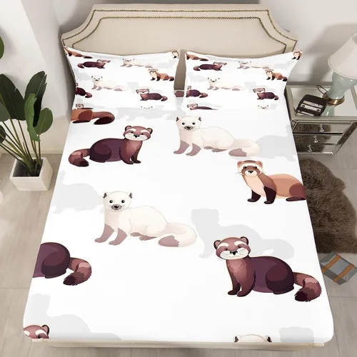 Vista 19 de Erosebridal Juego de ropa de cama de muñeco de nieve, tamaño individual, sábana bajera ajustable de esquí kawaii para árbol de Navidad, para niños
