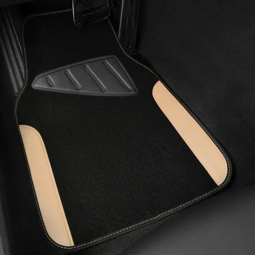 Vista 4 de CAR PASS Alfombrilla impermeable para automóvil, alfombrillas universales para automóvil con almohadilla para el talón del conductor, alfombra